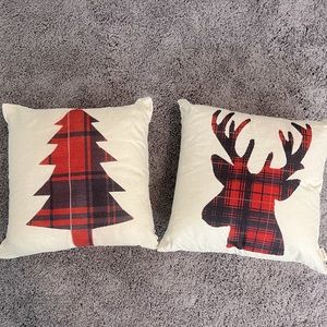 Holiday Christmas Buffalo Check Plaid Throw Pillows Set of 2